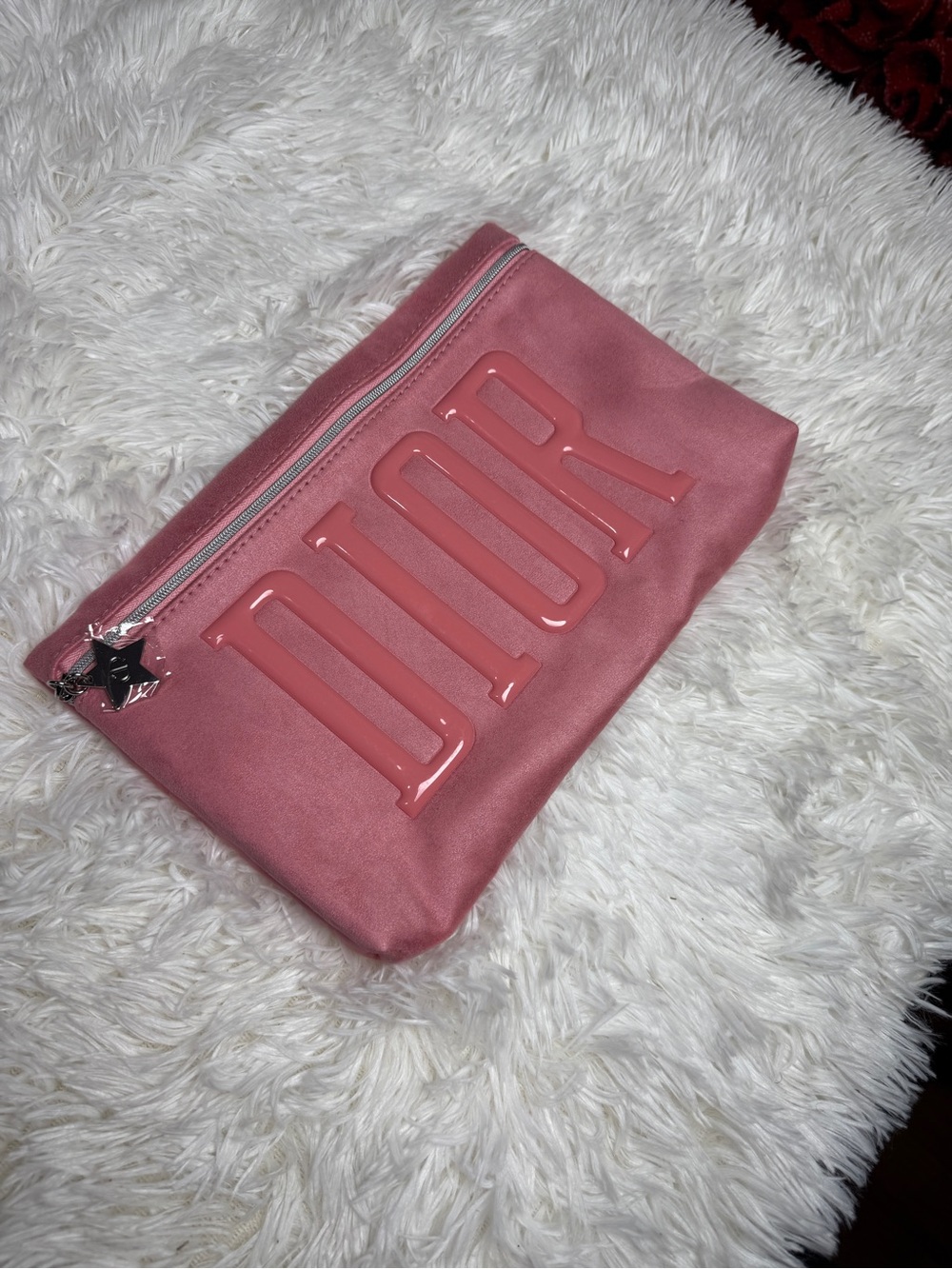 Dior Pink Gloss Logo Cosmetic Pouch